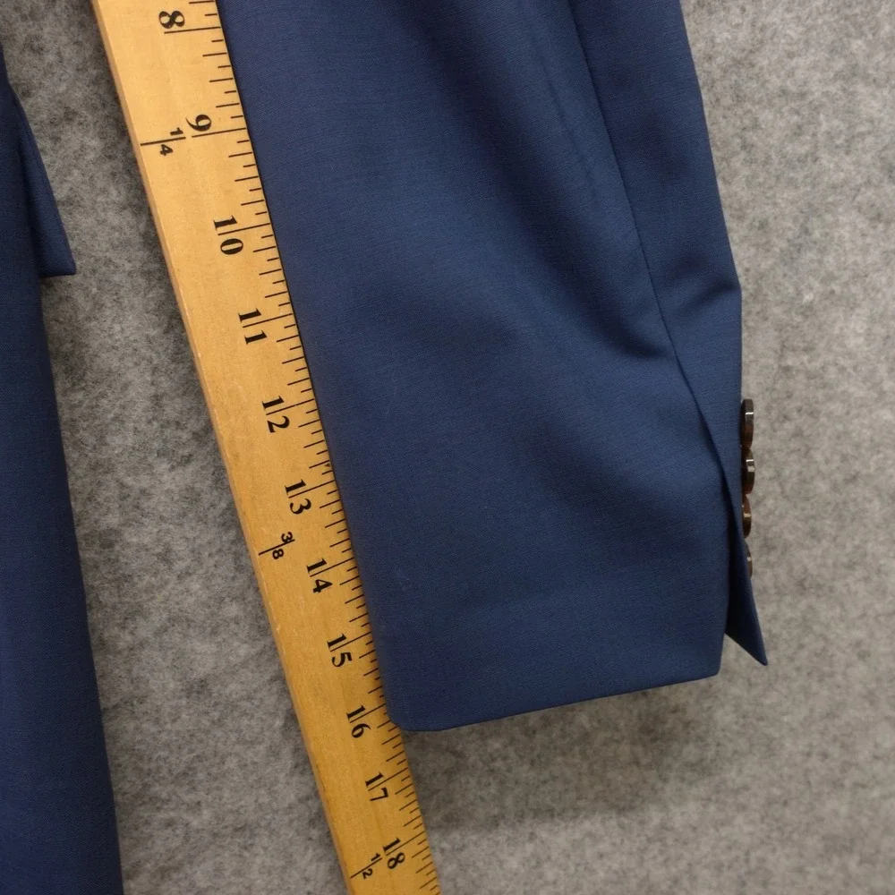 J CREW Thompson Sport Coat Men 36R Blue Office Prep Wool Stretch Jacket Tailored